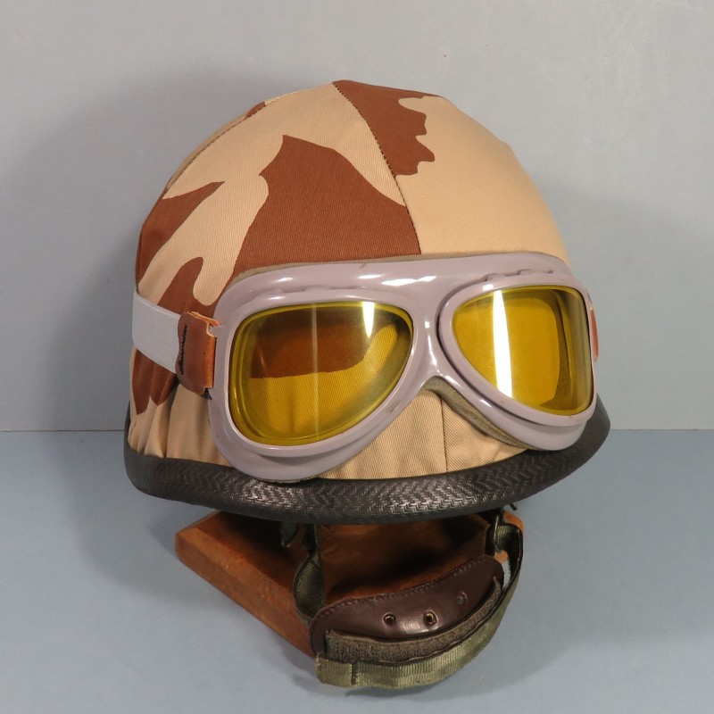 CASQUE F1 CAMOUFLE DAGUET PREMIERE GUERRE DU GOLF 1990 - 1991 COUVRE CASQUE ET LUNETTES BOLLE LEGION ETRANGERE TTA